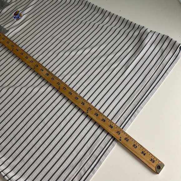 Kansas Jayhawks x Adidas Golf Gray Striped Performance Polo Shirt Men XL Stretch - Picture 7 of 8